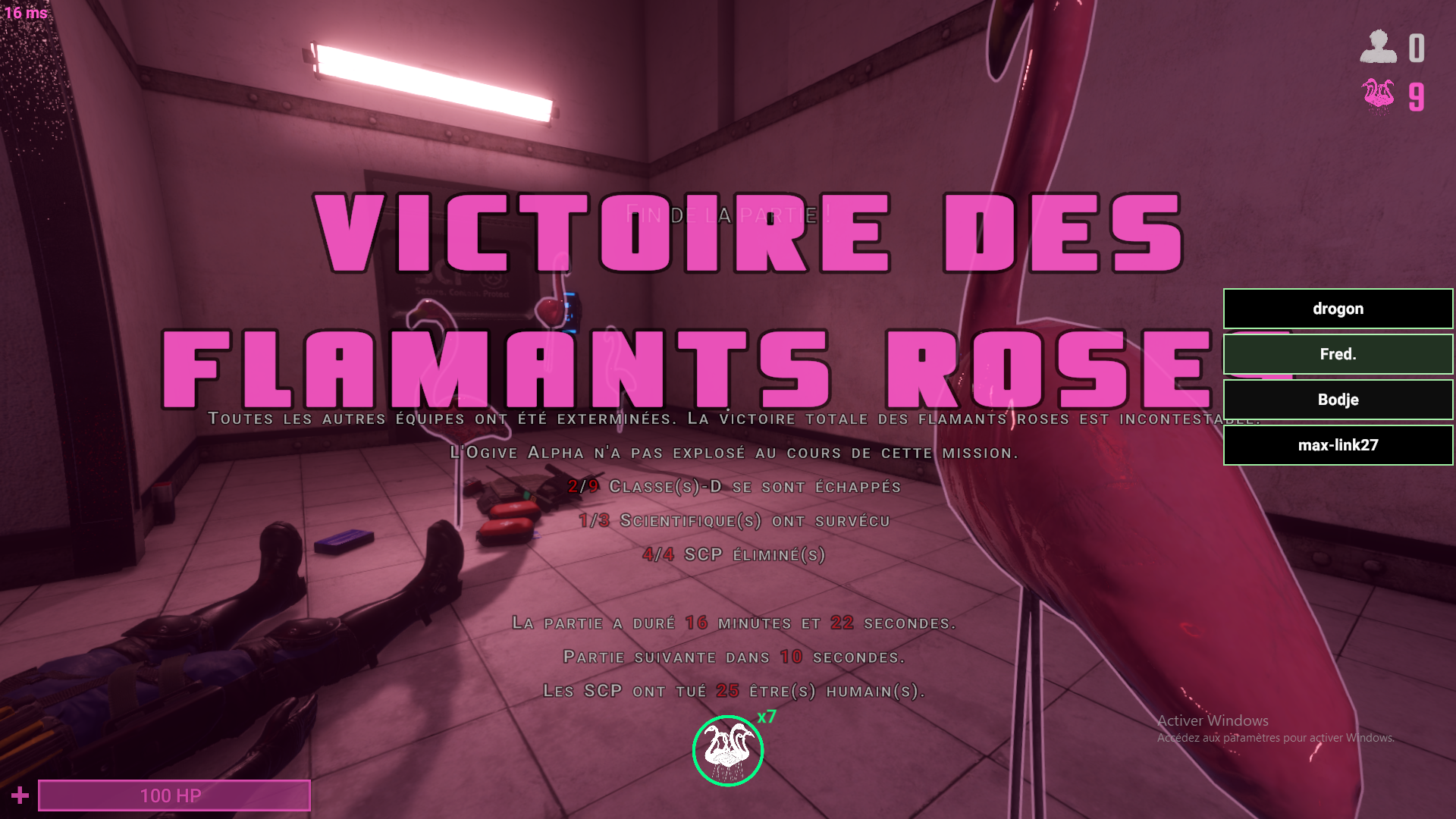 Victoire des flamants roses SCP SL